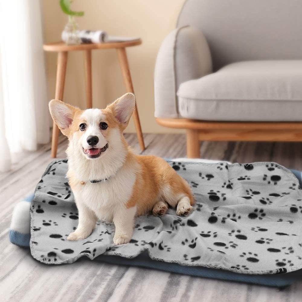 Dog Blankets for Small Dogs, 6 Pack Puppy Blanket Cute Paw Print Pet Blanket for Dog, Puppy, Cat, Kitten, 24x28 inches - Image 2