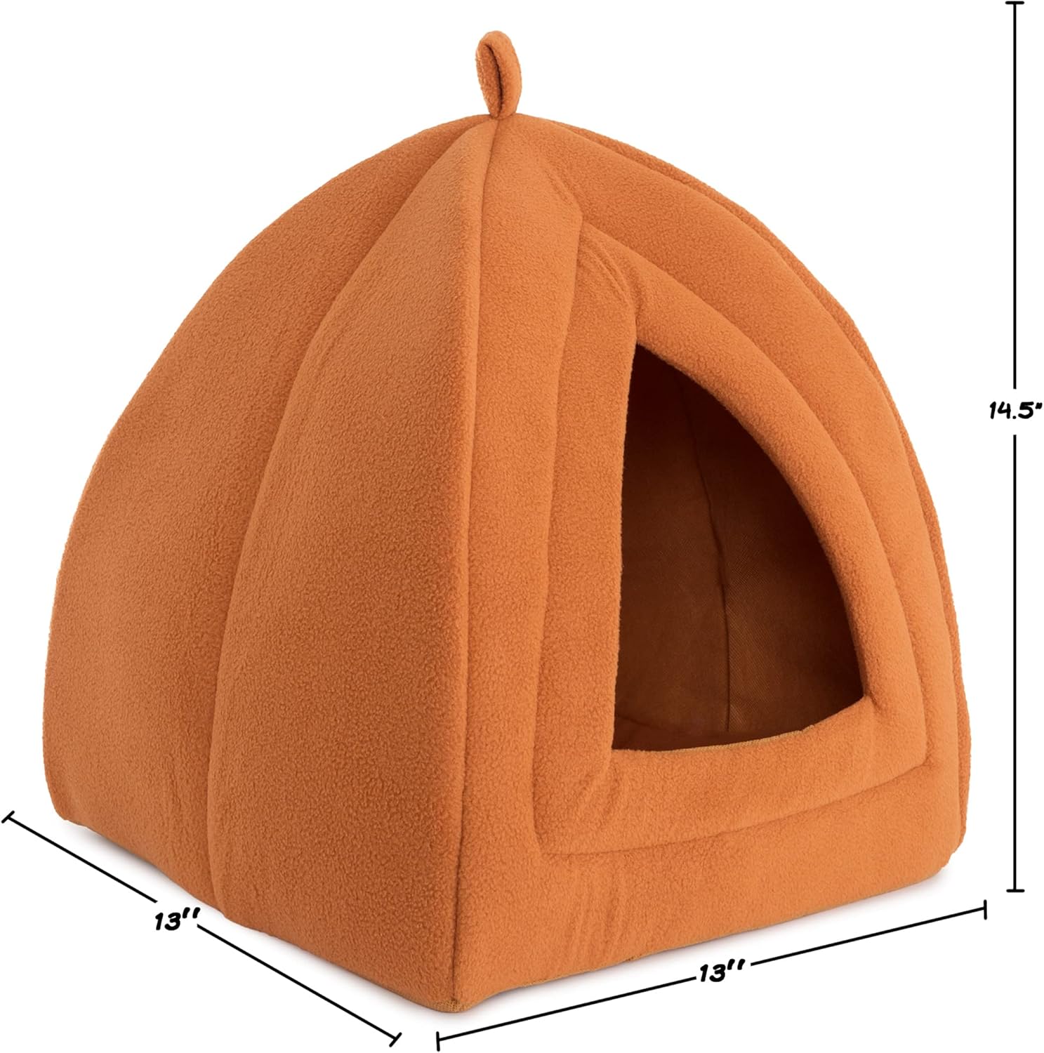 Cat House - Indoor Cat Bed with Removable Foam Cushion - Pet Tent for Kittens, Rabbits, Guinea Pigs, and Other Small Animals by (Brown) - Image 2